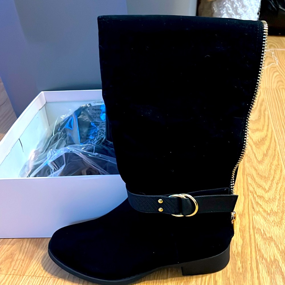 Just fab Francesca over the knee faux leather and suede boot